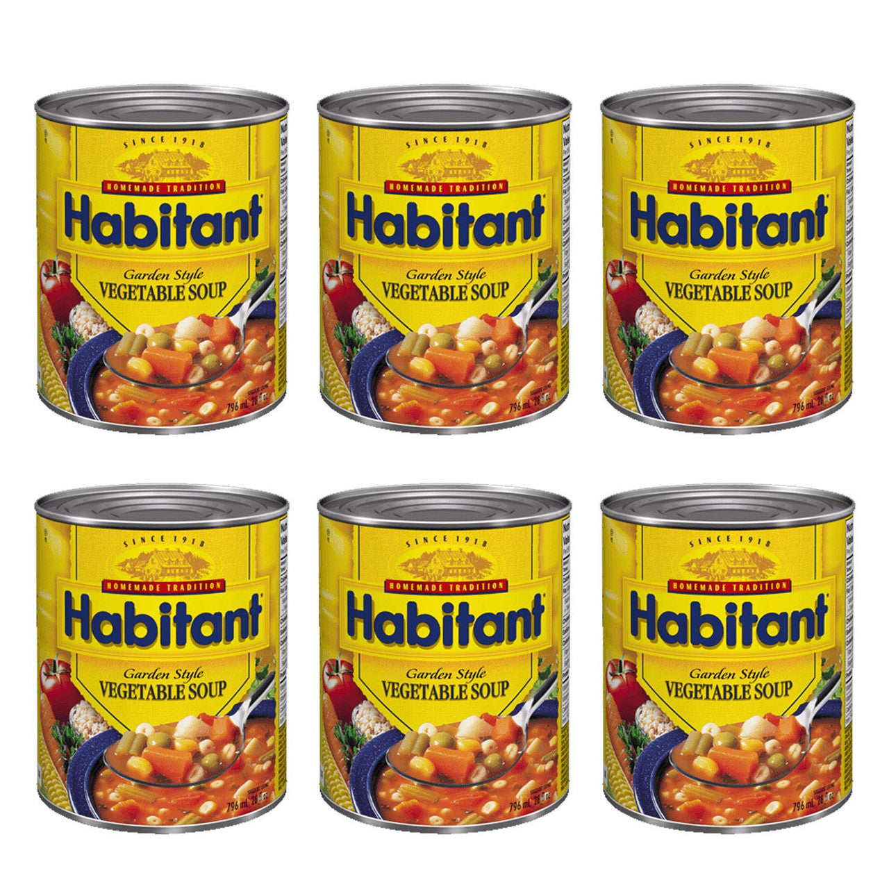 Habitant Garden Style Vegetable Soup 796ml/28 fl. oz. 6-Pack {Imported from Canada}