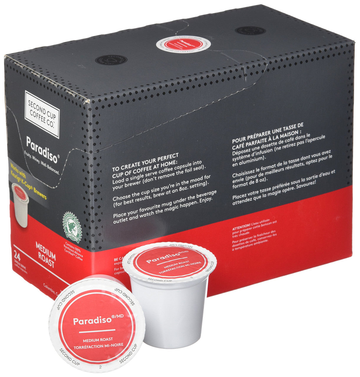 Second Cup Paradiso Medium Roast Coffee, 24-Count {Imported from Canada}