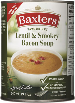 Baxters Lentil & Smokey Bacon Soup, 540ml/19 fl oz., {Imported from Canada}