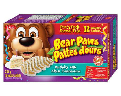 Dare Bear Paws, Birthday Cake, Party Pack, 12 Packs, 336g/11.9oz., {Imported from Canada}