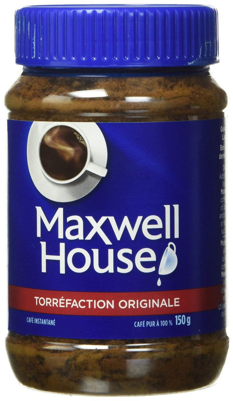 MAXWELL HOUSE Original Instant Coffee, 150g/5.3 oz., {Imported from Canada}