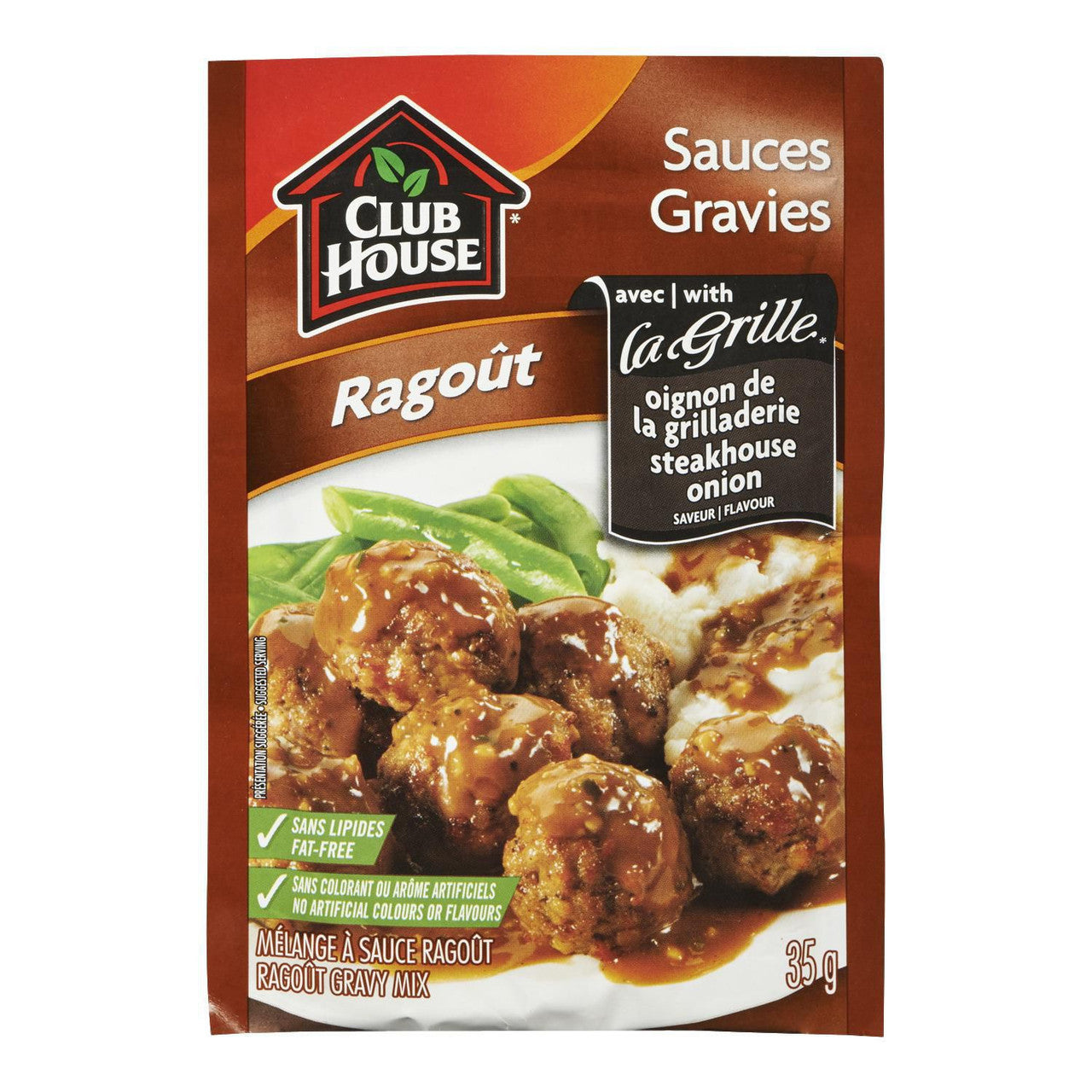 Club House, Ragout Gravy with LaGrille Steakhouse Onion, 35g/1.2 oz {Imported from Canada}