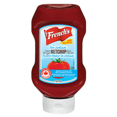 French's, Tomato Ketchup, Low Sodium, 750ml/25.4oz. (Imported from Canada)