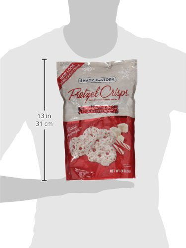 Snack Factory Pretzel Crisps White Chocolate & Peppermint Flavor (LARGE 20 Oz Bag)