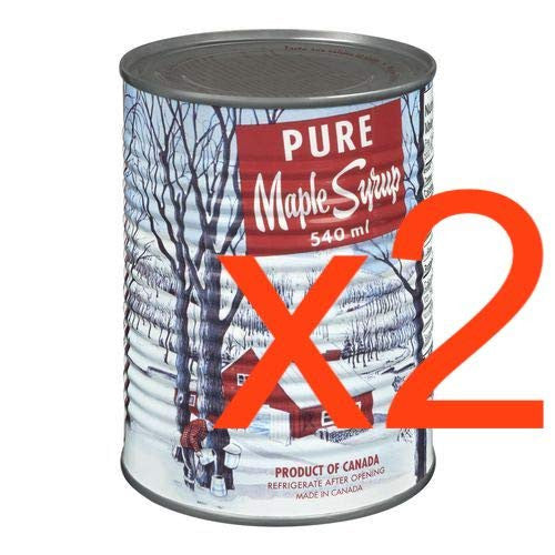 Decacer Pure Maple Syrup, Canada #1 Medium, 540ml/18.26oz. 2 Cans, (Imported from Canada)
