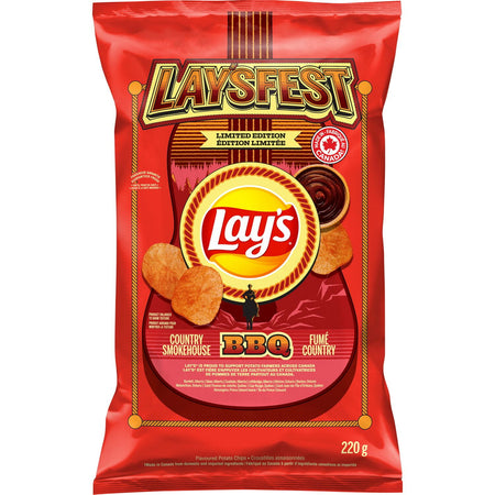 Lays LAYSFEST BBQ Potato Chips, 220g/7.8 oz - Front
