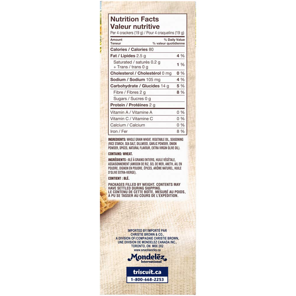 Christie Triscuit Dill Sea Salt & Olive Oil, 200g/7.1 oz., (Imported from Canada)