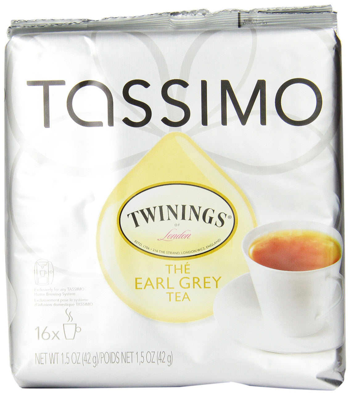 Twinings Earl Grey Tea, 16-Count T-Discs for Tassimo Coffeemakers (Pack of 2) {Imported from Canada}