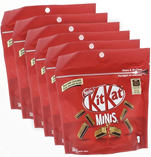 NESTLE KIT KAT Minis Pouch, 104g/3.7 oz., (6 pack) {Imported from Canada}
