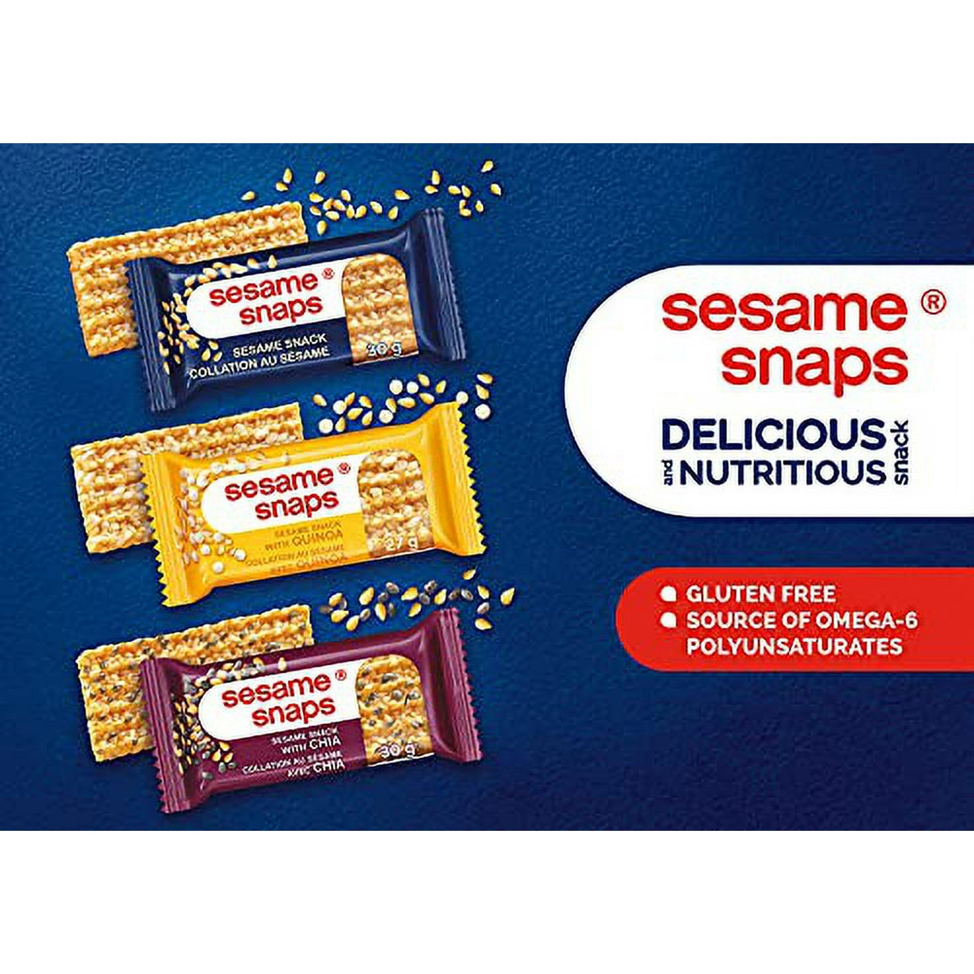 Sesame Snaps, Ready To Eat Snack Bars, 24 Pack, 30g each, 720g/25.3 oz