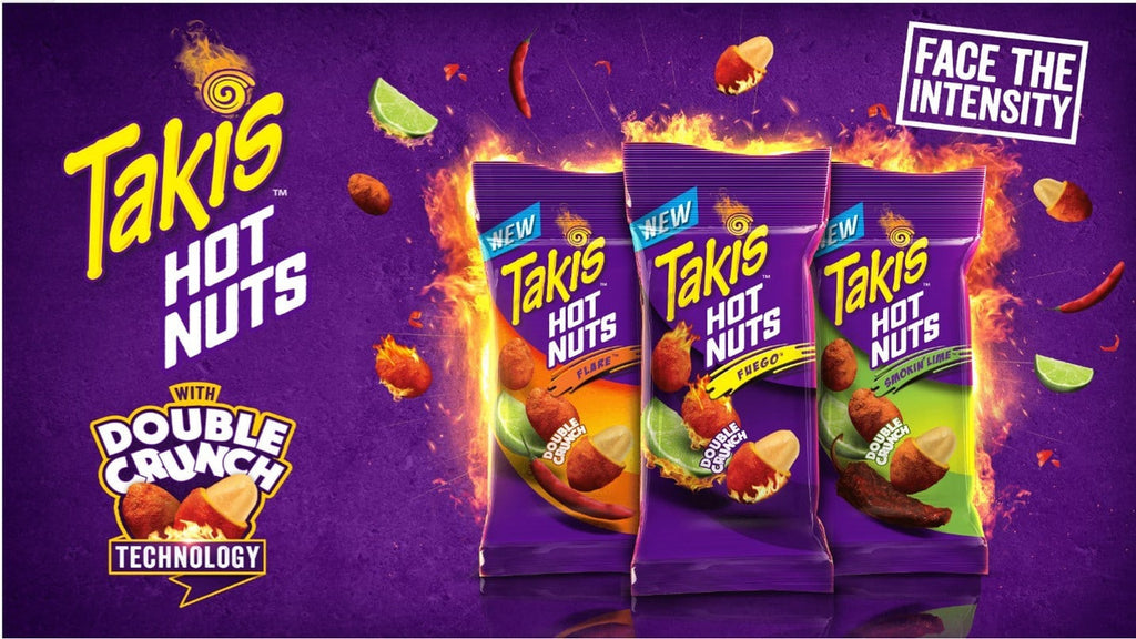 Takis Hot Nuts Fuego, Double Crunch, Peanuts 90g/3.15 oz., Bag, 12pk {Imported from Canada}