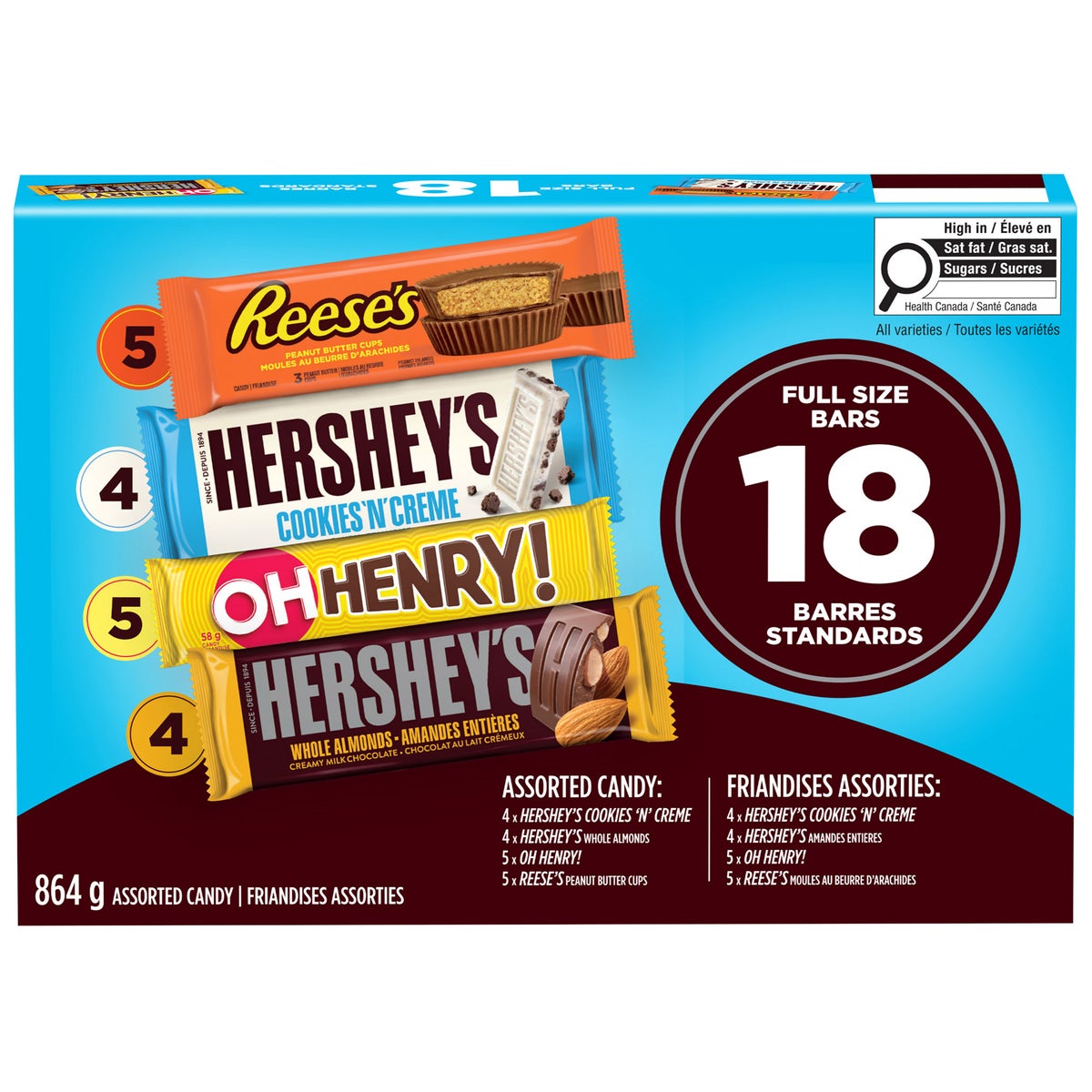 Hershey's Full Size Bars Variety Pack 18ct