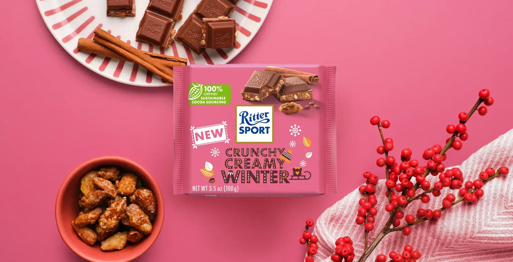 Ritter Sport Milk Chocolate Bar, Crunchy Creamy Winter Flavor, 100g/3.5 oz. Bar {Imported from Canada}