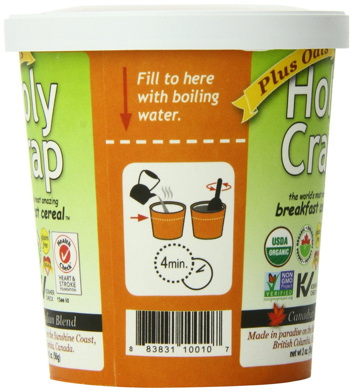 Holy Crap Plus Oats Cereal Cup, 2 Ounce (Pack of 12) {Imported from Canada}