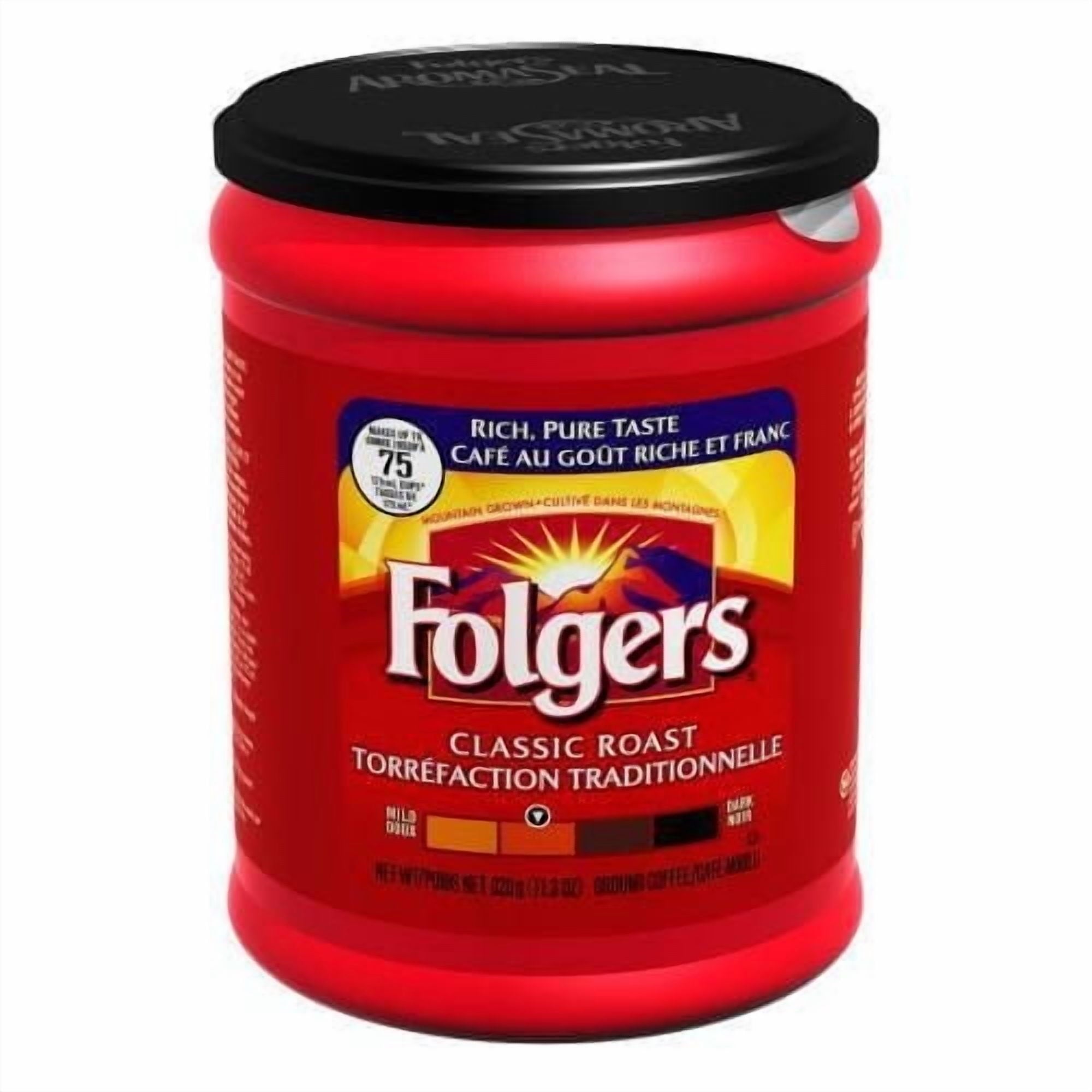 Folgers Classic Roast Ground Coffee 320g/11.3 oz - Font Container