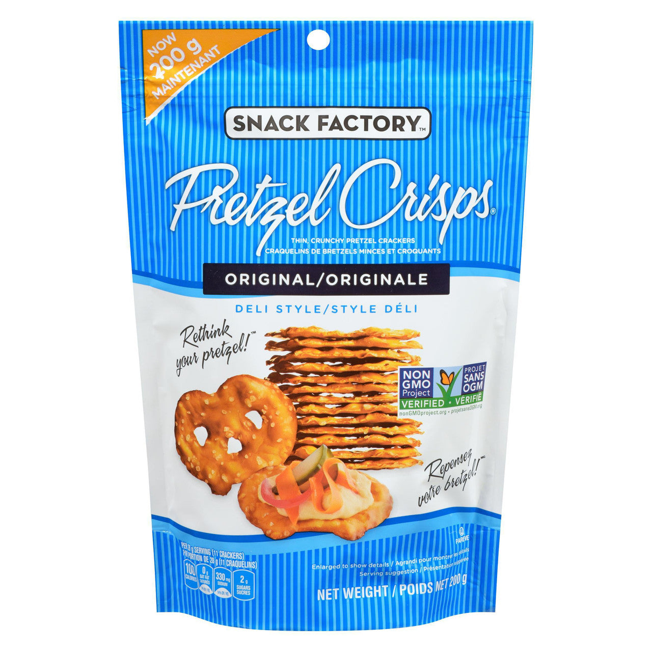 Snack Factory Original Deli Style Pretzel Crisps, 200g/7 oz., {Imported from Canada}