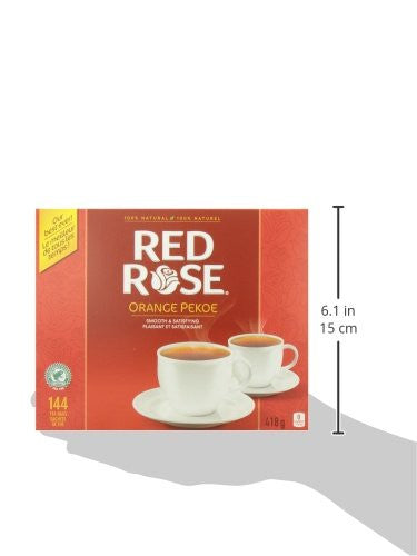 Red Rose Orange Pekoe Tea 418g Box/144 Tea Bags (Imported from Canada)