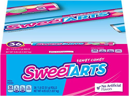 SweeTARTS Original Candy, 1.8oz. Roll (Pack of 36)  {Imported from Canada}