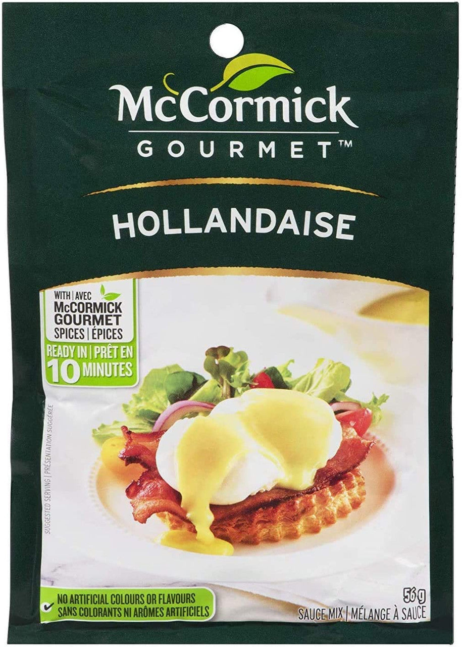 McCormick Gourmet, Premium Quality, Dry Sauce Mix, Hollandaise, 56g/1.9 oz., Case Pack 9 Count, {Imported from Canada}