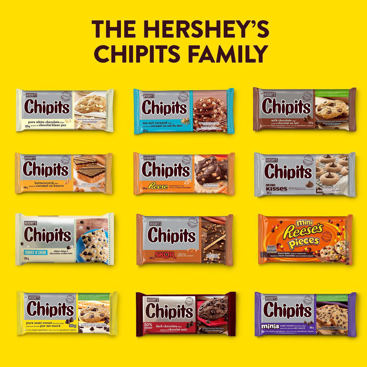 Hershey's Chipits Reese's Peanut Butter flavored Baking Chips, 270g/9.45 oz., {Imported from Canada}