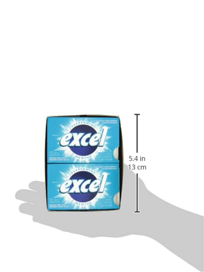 Excel Sugar-Free Pellet Gum, Peppermint, 12ct-12pk, (Imported from Canada)