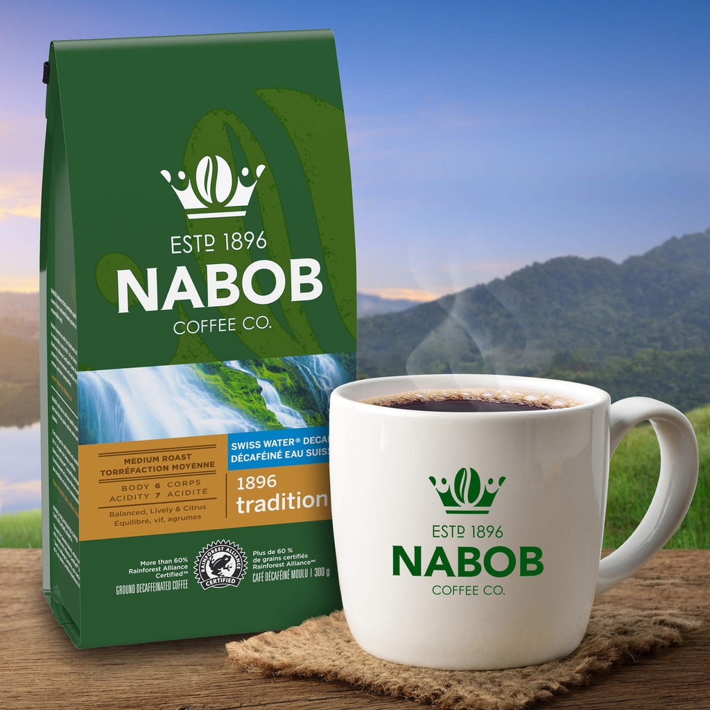 Nabob 1896 Tradition Ground Decaffeinated Coffee, 300g/10.6 oz. (Pack of 6) {Imported from Canada}