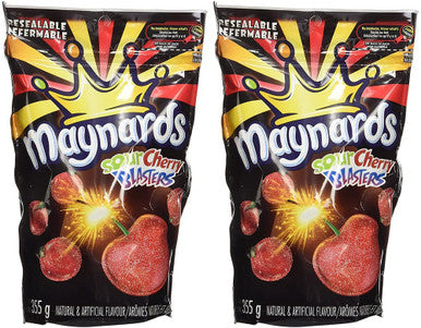Maynards Sour Cherry Blasters Candy, 355g/12.5 oz. per pack (2 Pk) {Imported from Canada}