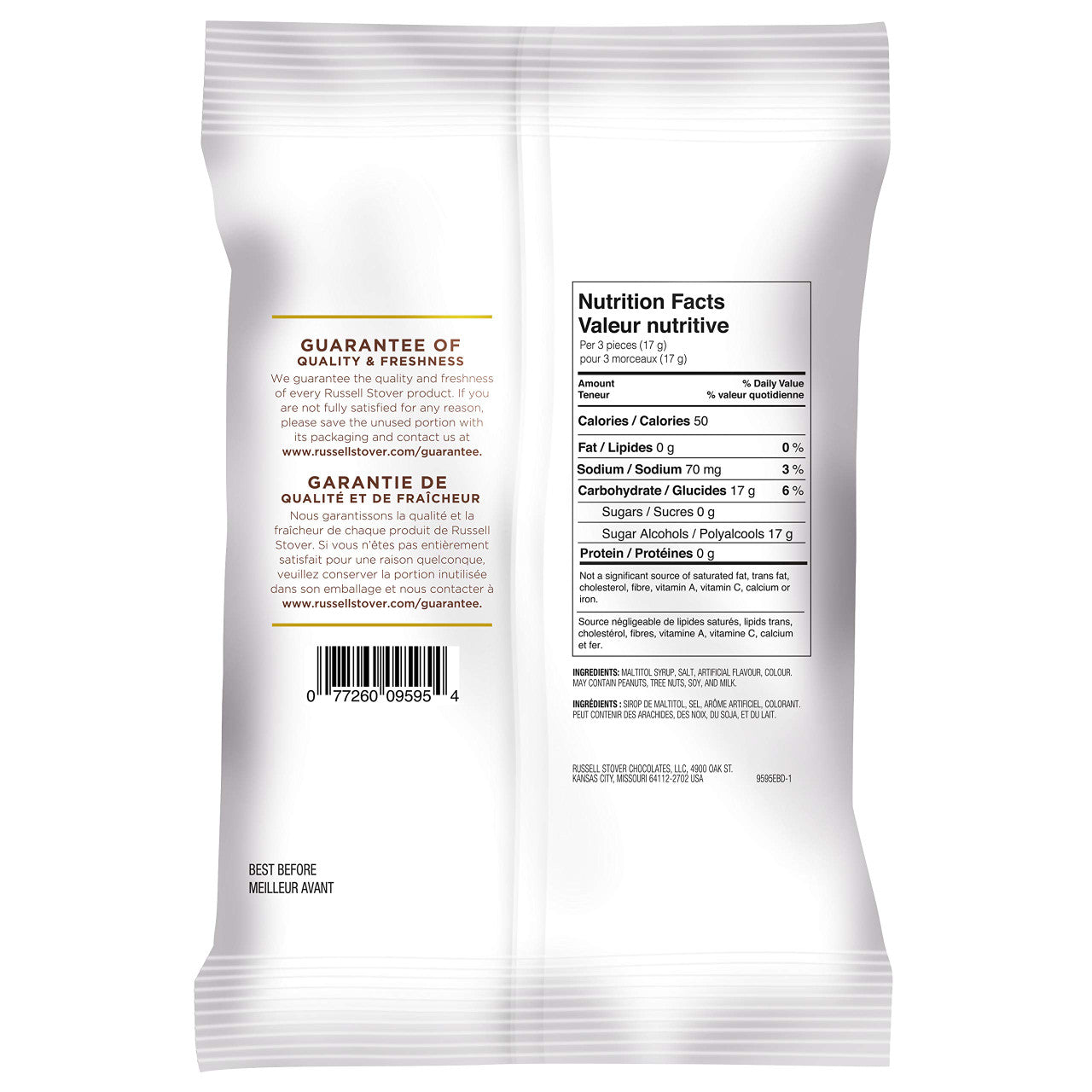 Russell Stover, Butterscotch No Sugar Added Hard Candies, Bag, 150g/5.3oz., {Imported from Canada}