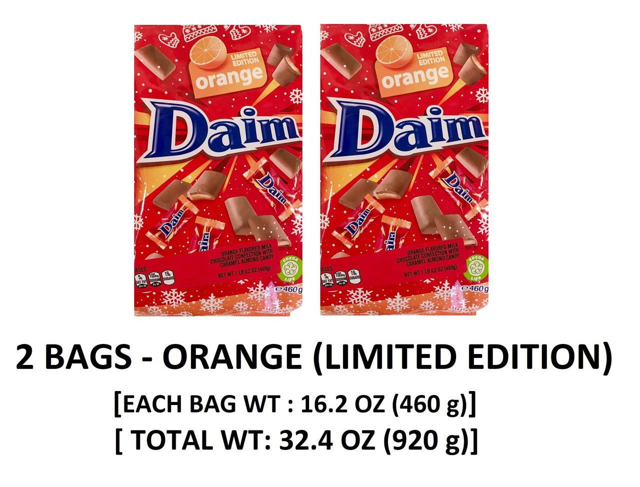 Daim Orange Chocolate, 2ct (Orange, 920g/32.4oz.), {Imported from Canada}