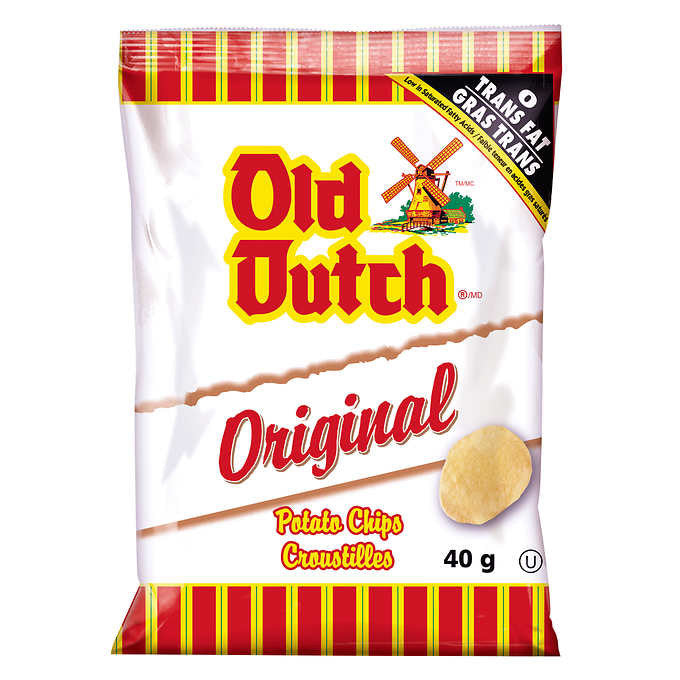 Old Dutch Original Flavour 40g/1.4oz bag of Chips, (Imported from Canada)