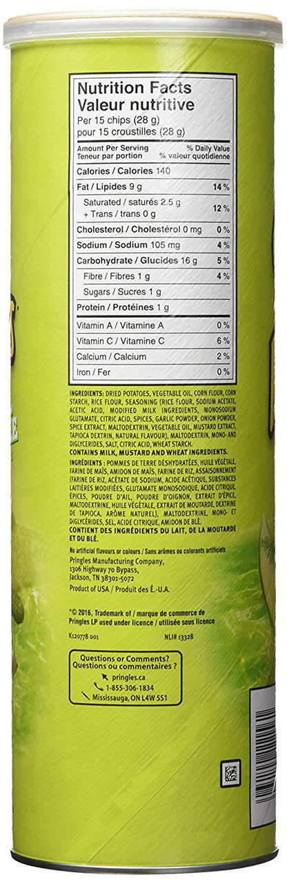 Pringles Dill Pickle Potato Chips, 156g/5.5oz., 14 Pack {Imported from Canada}
