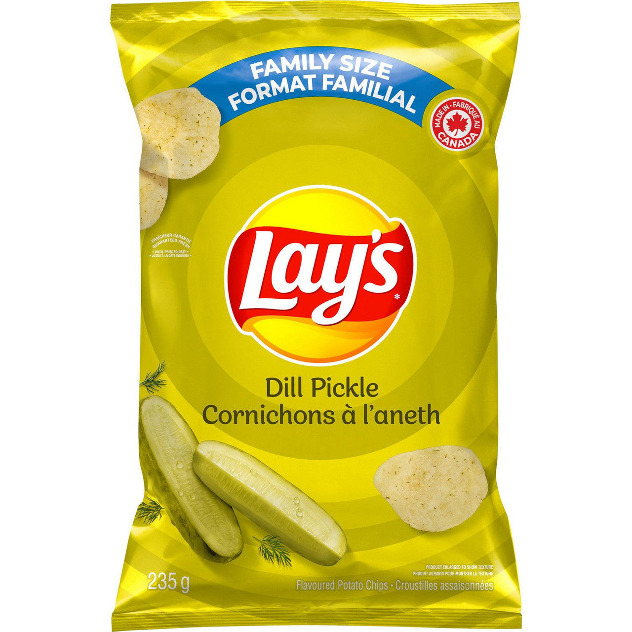 Lays Dill Pickle Potato Chips, 235g/ 8.3oz Bag {Imported From Canada} (2-Pack)