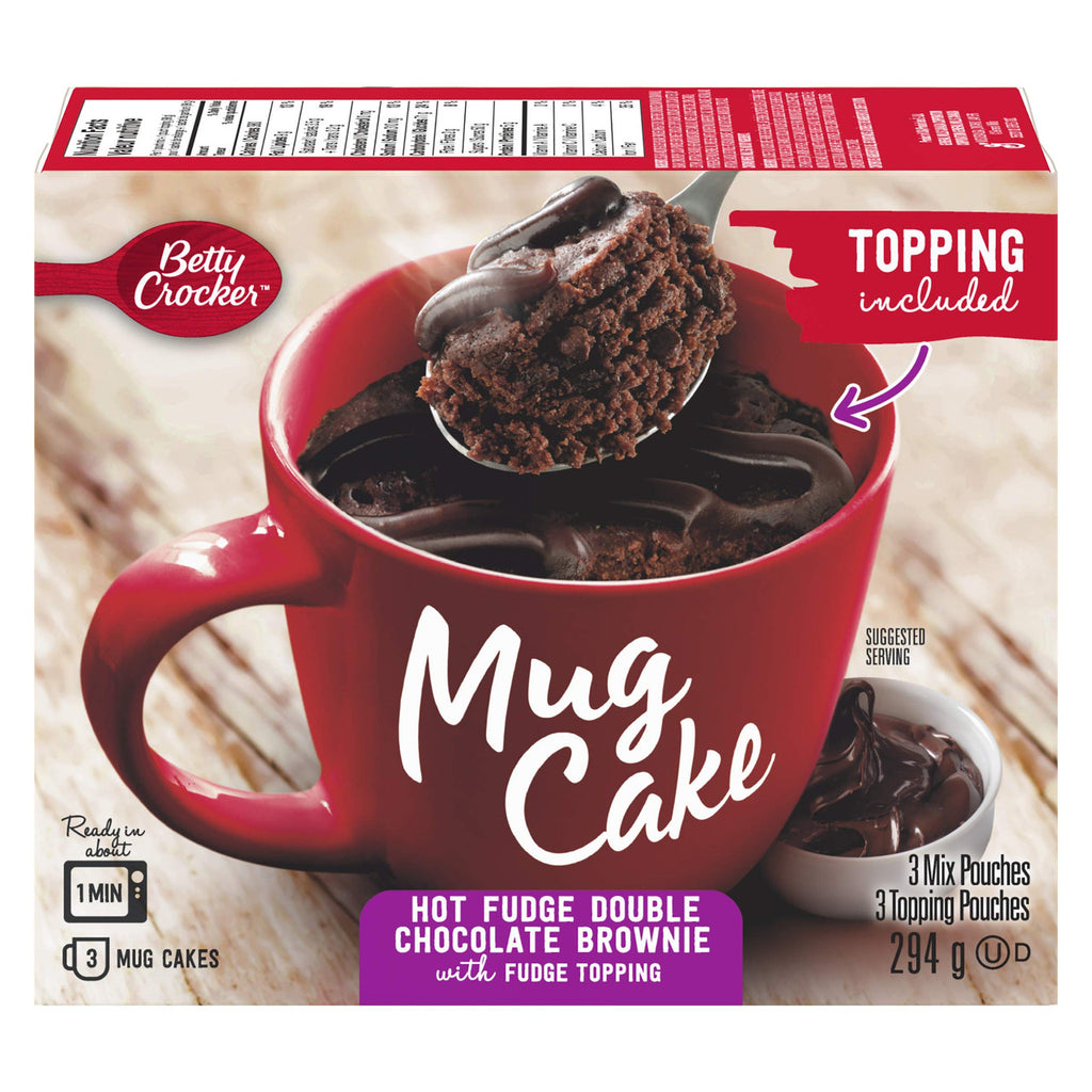 Betty Crocker Mug Cake Hot Fudge Double Chocolate Brownie With Fudge Topping, 294g/10.4 oz., {Imported from Canada}