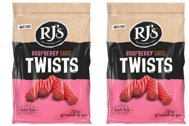 RJ'S Raspberry Choc Twists, Licorice, 280g/9.9 oz., (2 pack) {Imported from Canada}