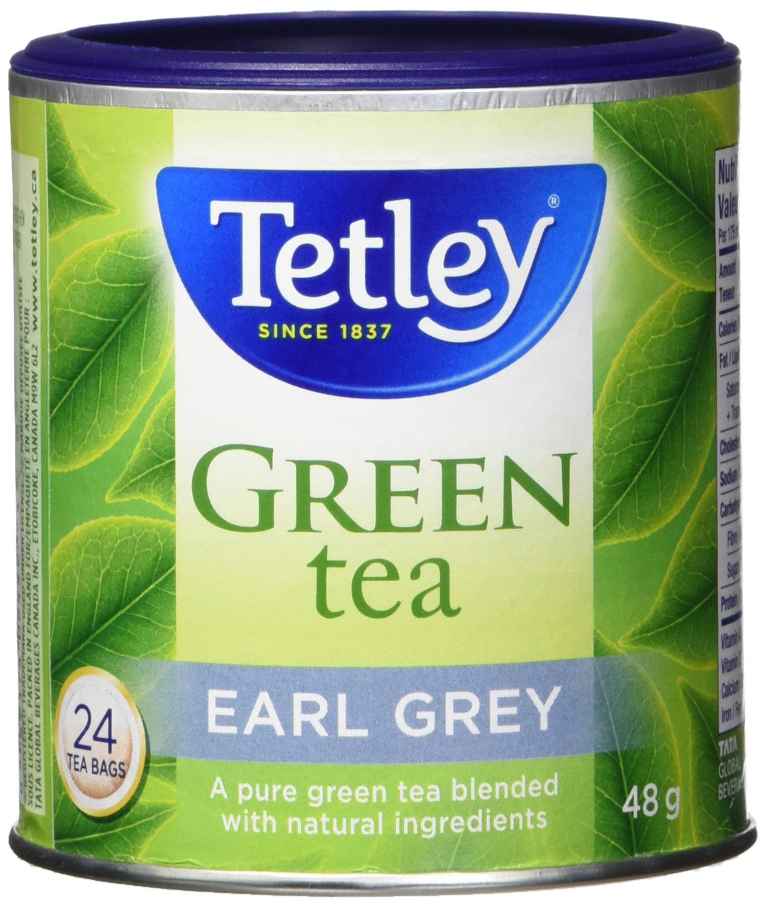 Tetley Tea Earl Grey Green Tea, 24-Count, 48g/1.7oz (Imported from Canada)