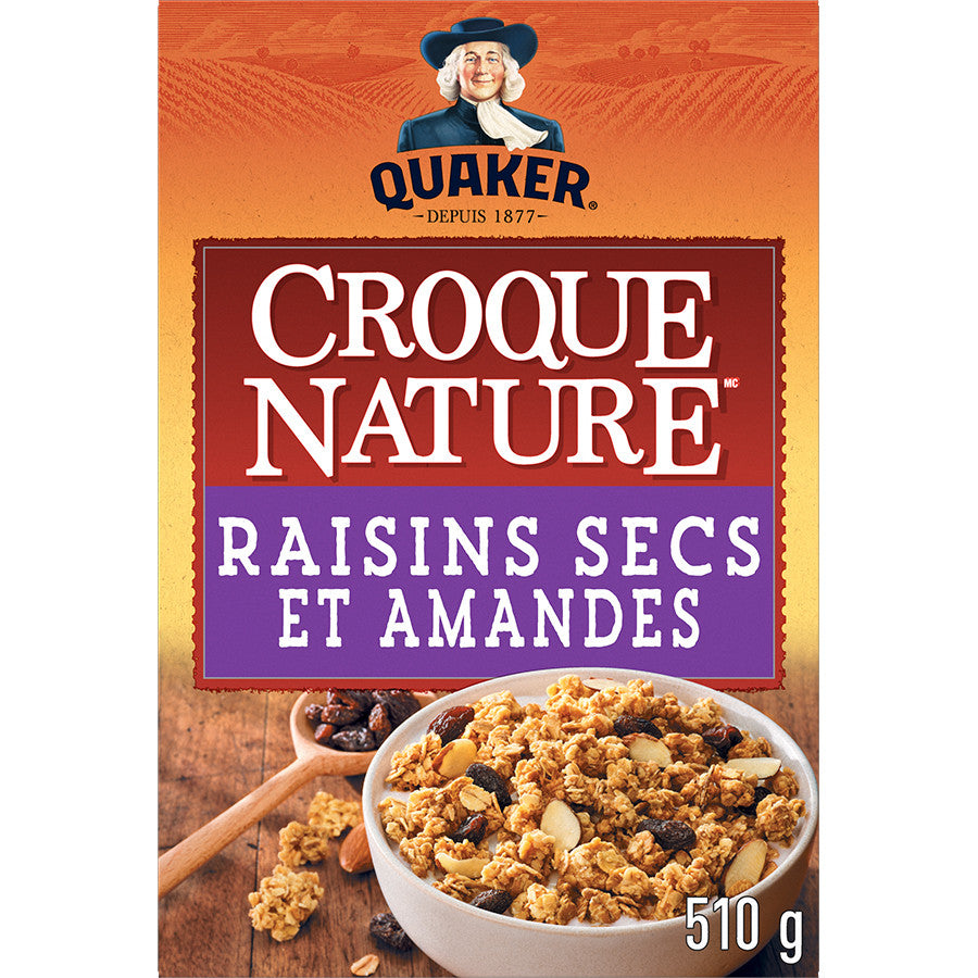 Quaker Harvest Crunch Raisin Almond, 510g/17.8 oz. Box(Imported from Canada)