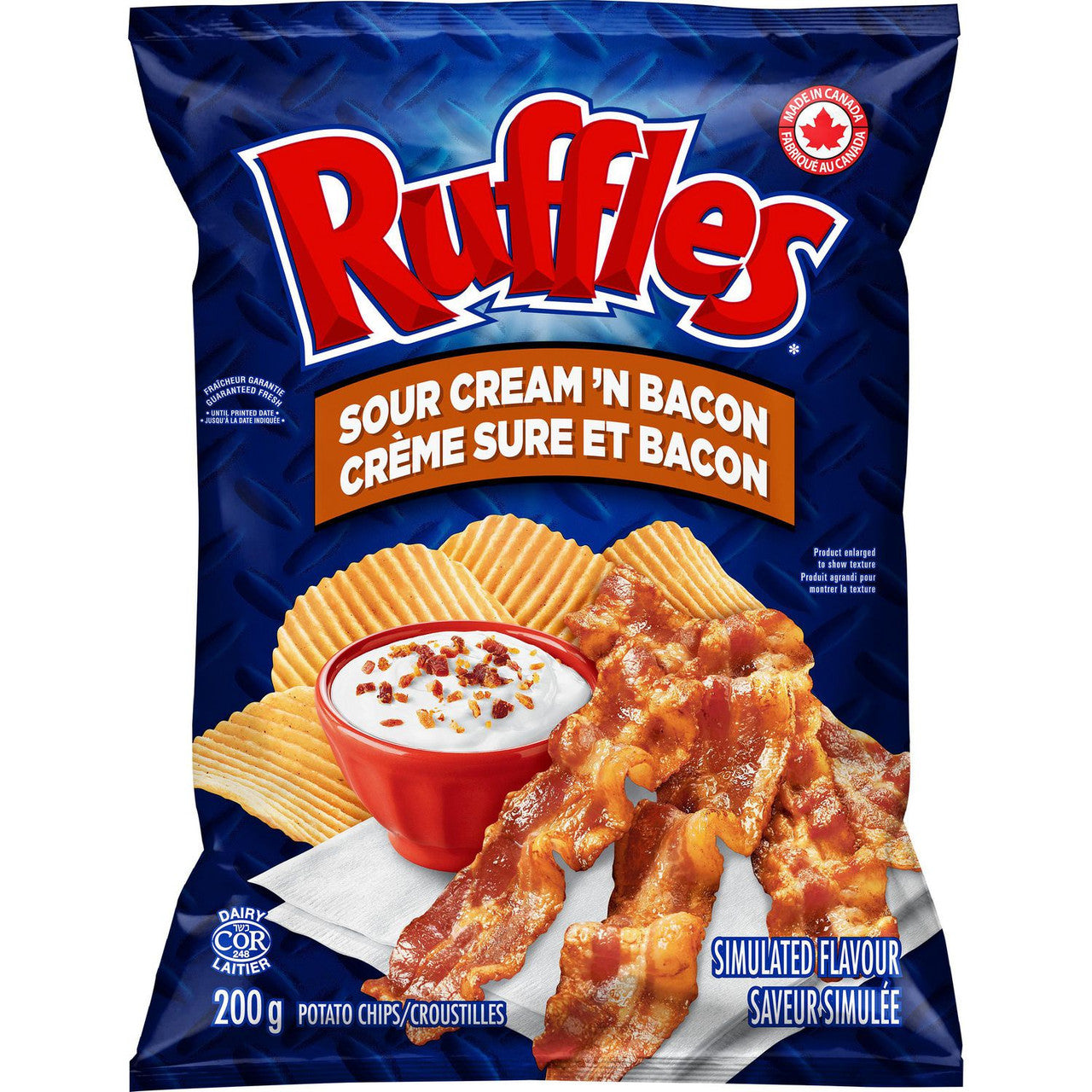Lays Ruffles Sour Cream & Bacon Potato Chips 200g/7.1 oz. {Imported from Canada}