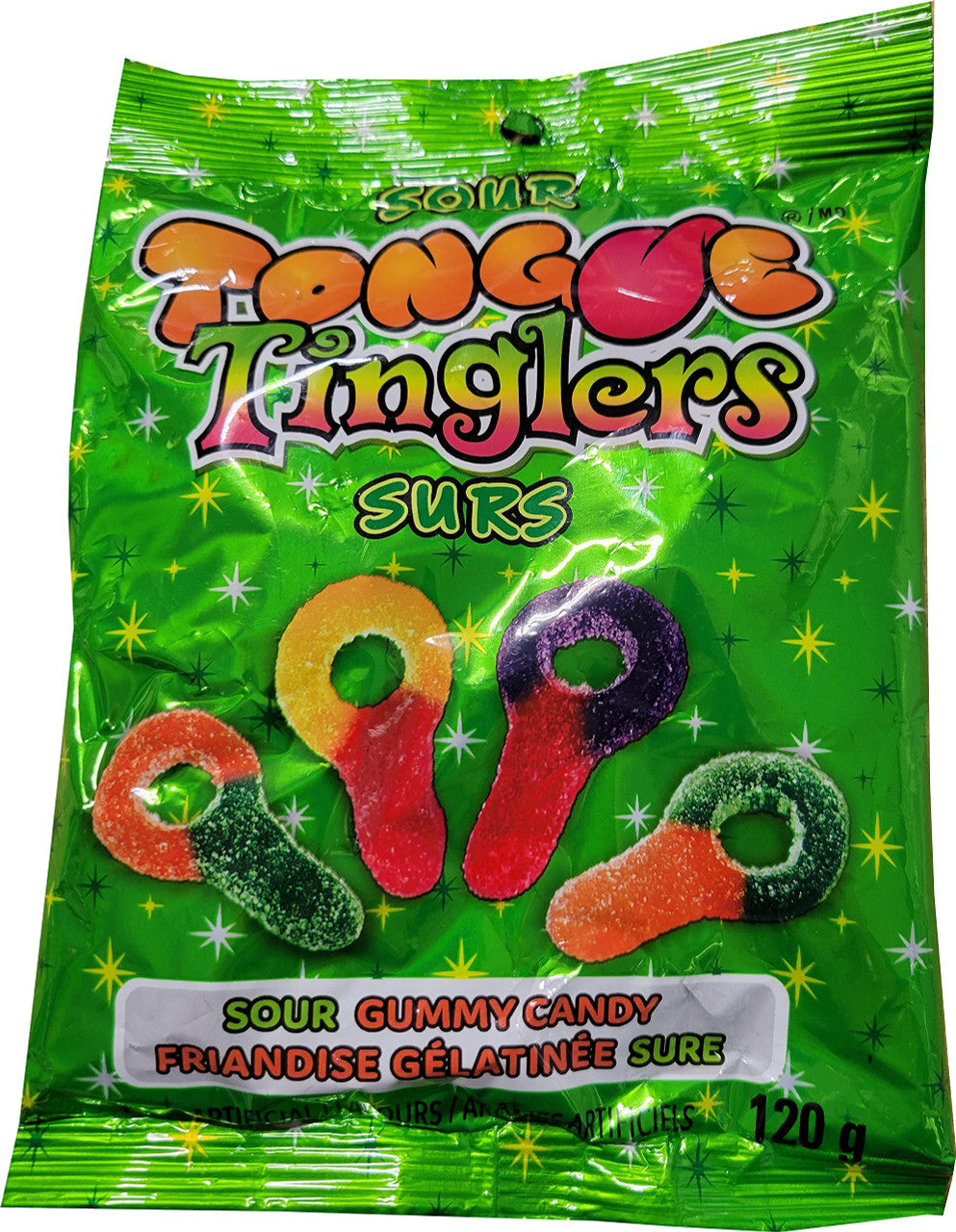 Sour Tongue TINGLERS, (120g/4.2 oz. Each) Sour Keys Gummy Candies,(3 pack) {Imported from Canada}