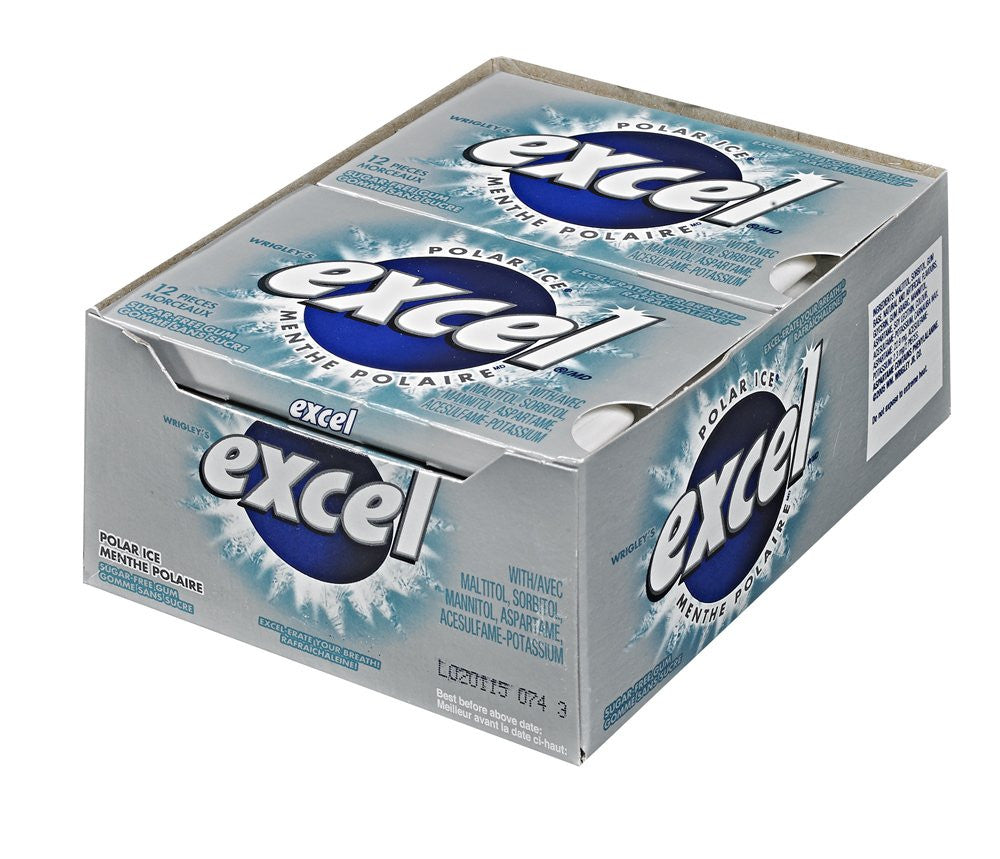 Excel Sugar-free Pellet Gum, 12ct - 12pk, Polar Ice {Imported from Canada}