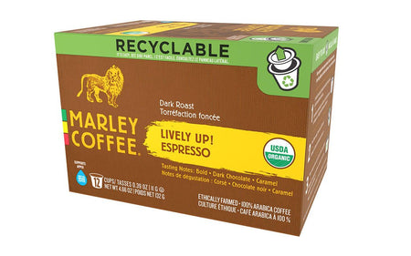 Marley Coffee Single Serve Coffee Capsules, Lively Up, 100% Arabica Coffee, 12 Count (Pack of 6)