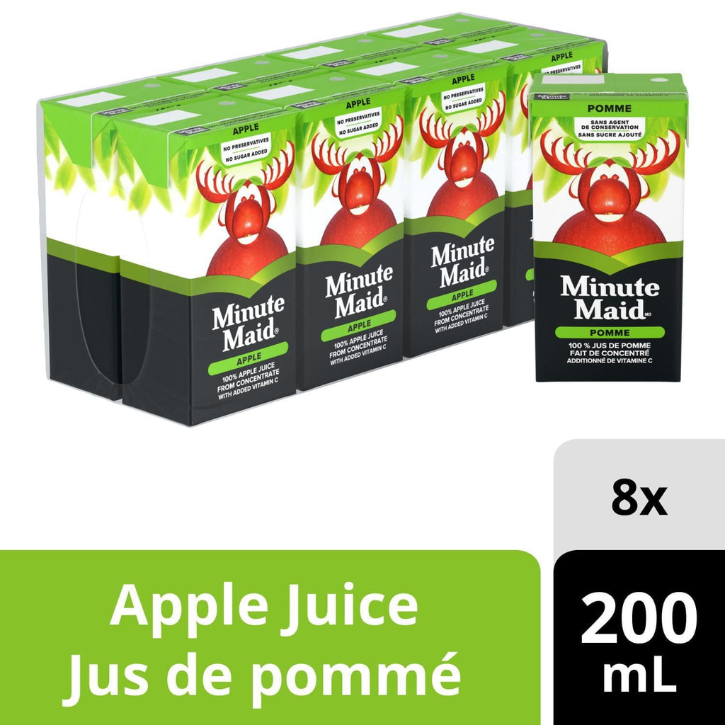 Minute Maid Apple Juice Boxes Perfect for On-The-Go, 8x200ml, 1.6L/56.4 fl. oz - Front Of Package - 8 Pack