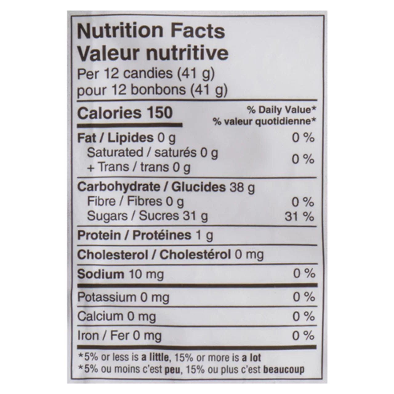 Dare Real Mallow Mallow Mix, 170g, nutrition facts label.