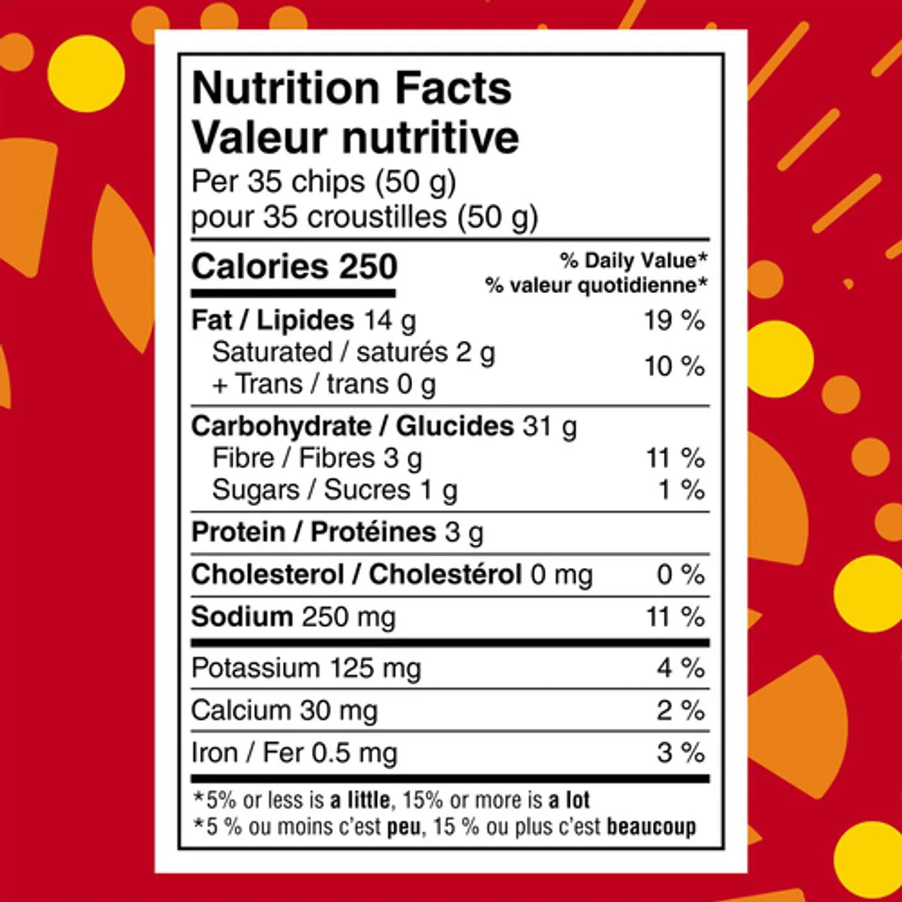 Tostitos Loaded Nacho Tortilla Chips, 260g/9.2 oz. - Nutrition Facts