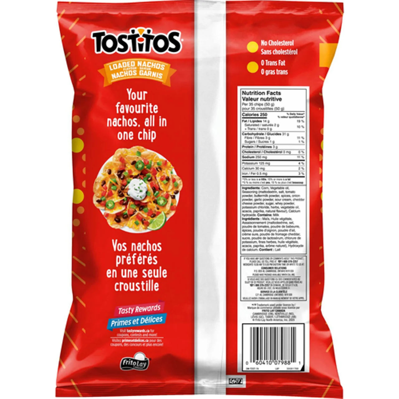 Tostitos Loaded Nacho Tortilla Chips, 260g/9.2 oz. - Back