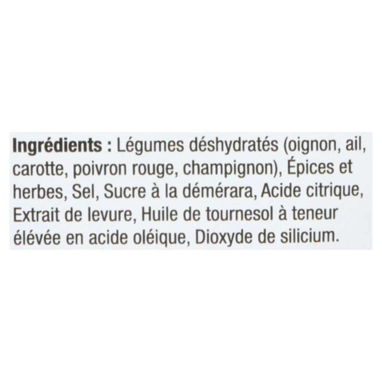 Club House One Sheet Pan Farmer's Market Chicken & Vegetable Seasoning Mix – 36g / 1.2 oz - French Ingredients Label