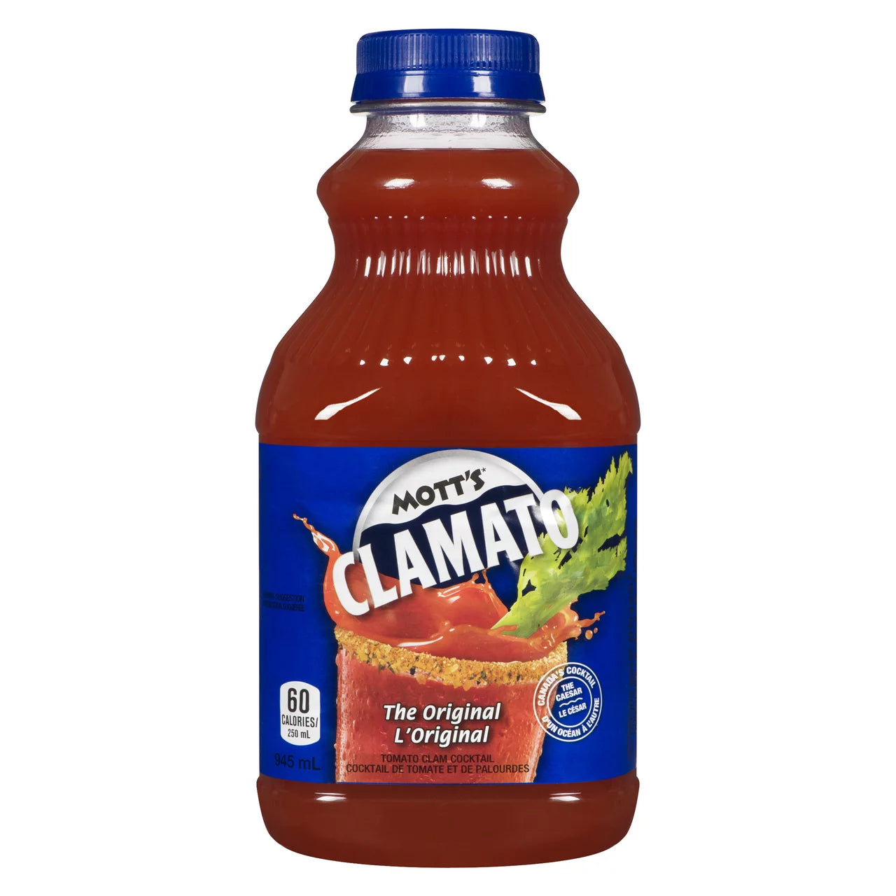 Mott's Clamato Juice, The Original, 945ml/32 oz. Bottle, front of bottle.