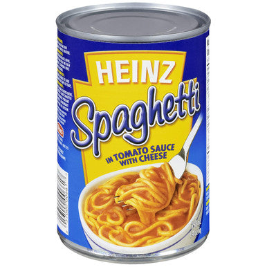Heinz Spaghetti in Tomato Sauce with Cheese, 398mL/13.5 fl. oz. (Pack of 24) {Imported from Canada}