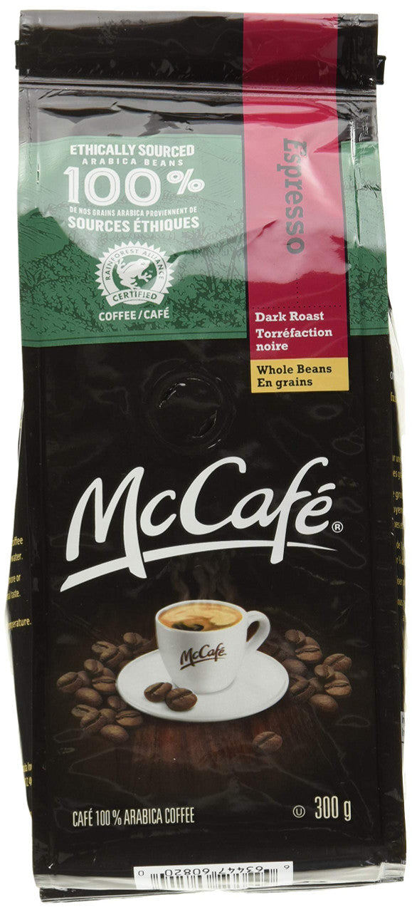McCafe Espresso Whole Bean Coffee, 300g/10.6 oz., {Imported from Canada}