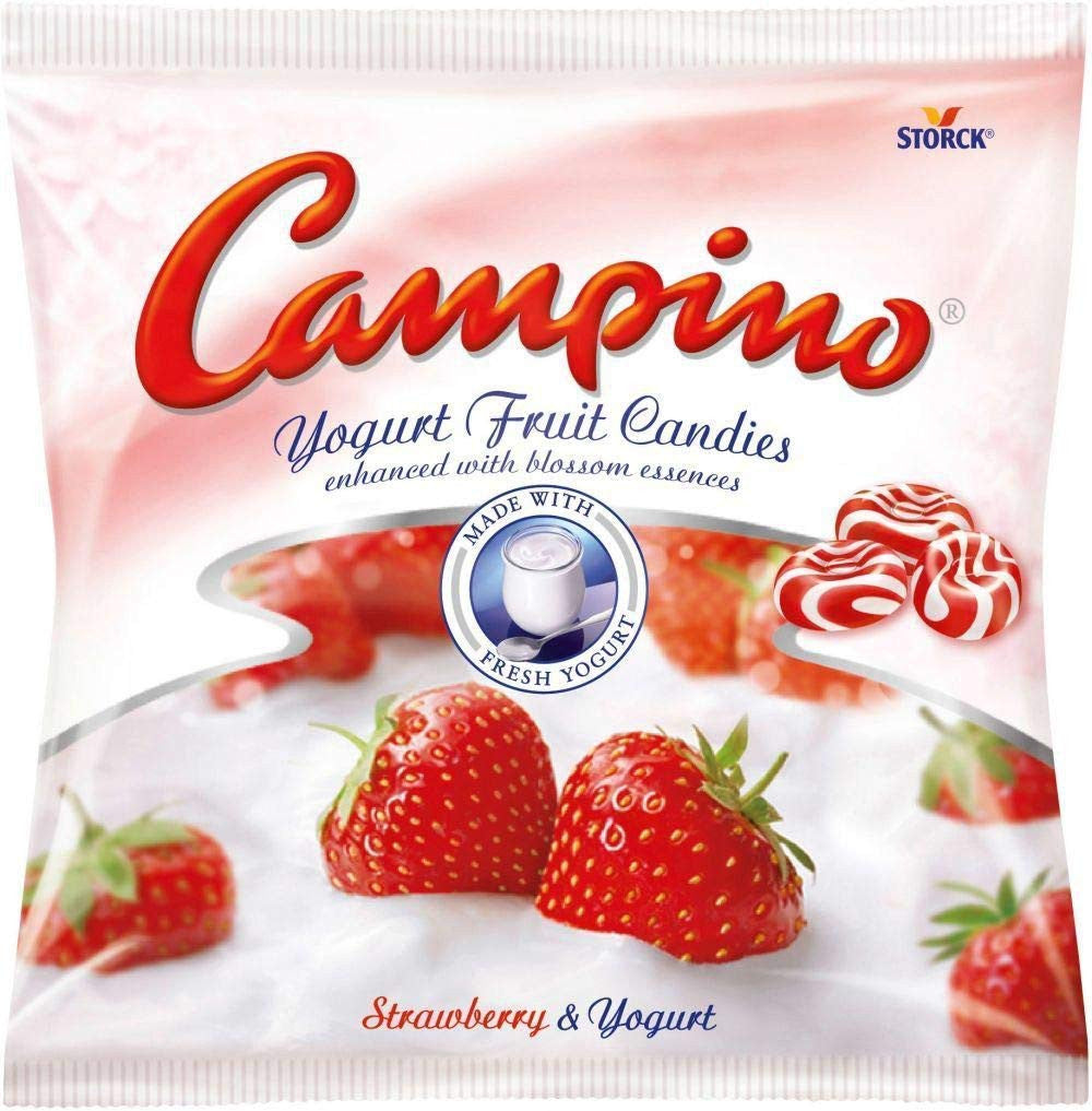 Campino Yogurt & Fruit Hard Candies - Strawberry - (120g/4.2oz) - pack of 12