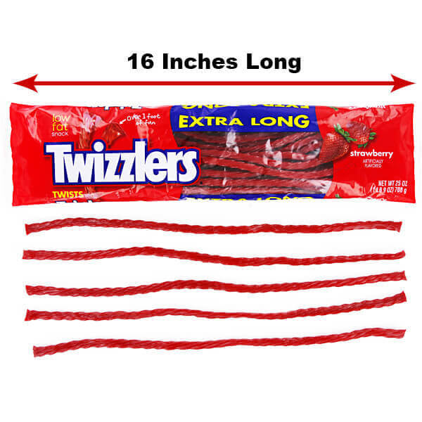 Twizzlers Extra Long Twists Strawberry Flavored, 708g/ 1.5 lbs. {Imported from Canada}